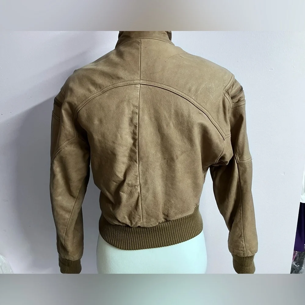 Leather Bomber Coat, Women’s XS, Brown, Adventure Bound, Vintage